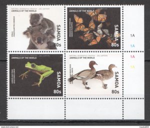 2016 Samoa Butterflies Birds Animals Geographic Mnh Fat067 