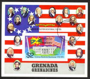 GRENADA GRENADINES $2.00 WHITE HOUSE US BICENTENNIAL Souvenir Sheet Sc 100a VFU