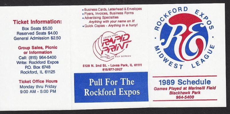 1988 Inaugural Professional Baseball Game, Beloit vs Rockford