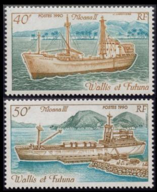 Wallis & Futuna #395-396 1990 Naval Vessels Ship Set MNH