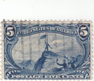 Scott #288 - 5c Dull Blue - Fremont on the Rocky Mountains - Used -SCV - $25.00