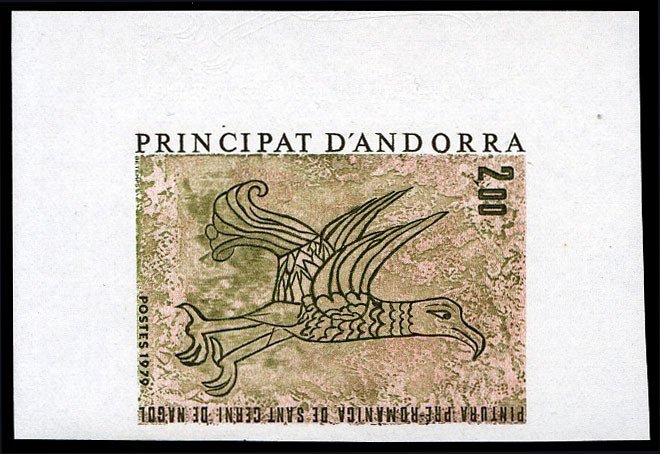 Andorra (French) #271 (Maury 291) Cat€40, 1979 Falcon, imperf. sheet marg...