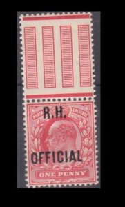 1902 Great Britain  D75 King Edward VII - Overprint - R.H.OFFICIAL 250,00 €