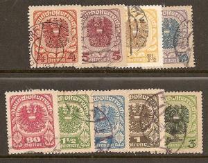 Austria  Scott 238-247  Used  Complete