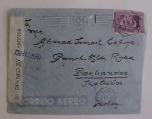 MOZAMBIQUE 2 DIFF. CENSORS 1943 B/S INDIA