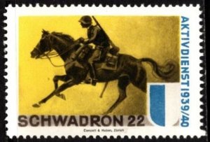 1940 Switzerland Soldiers Stamp 22nd Squadron Active Service 1939-1940