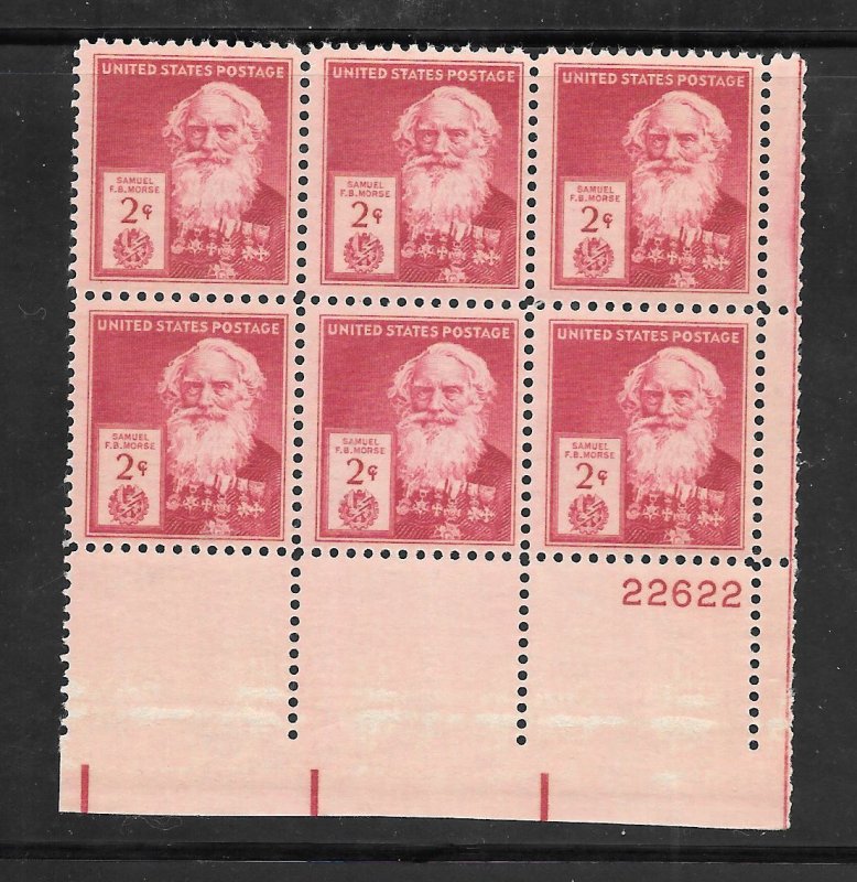 #890 MNH Plate Block of 6