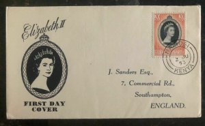 1953 Nairobi Kenya FDC first day cover QE2 Queen Elizabeth II 2 To England