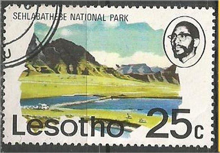 LESOTHO. 1976,used 25c Sehlabathebe National Park. Scott 205