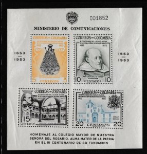 Colombia # 632a, C266a, College Type  Souvenir Sheets, Mint LH, 1/3 Cat.