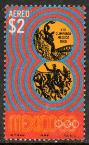 MEXICO C342, $2Pesos 1968 Olympics, Mexico City. MNINT, NH. VF.