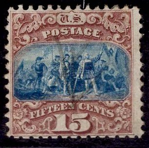 US Stamp #118 15c Pictorial  USED SCV $800. Great Impression.