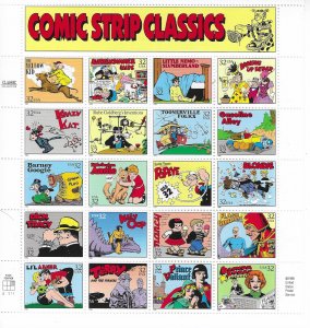 US#3000  32c Comic Strip Classics sheet of 20 (MNH) CV $13.00