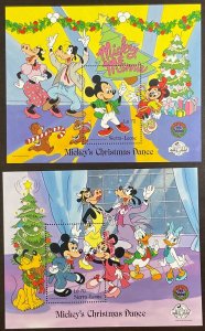 Sierra Leone 2 Disney Mickey’s Christmas Dance Souvenir Sheets 1988