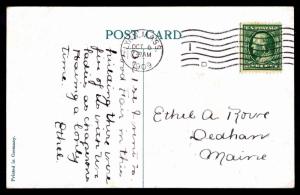 1909 MECHANICS BUILDING - BOSTON, MA POSTAL CARD - U.S. #331 FRANKING (ESP#3330)