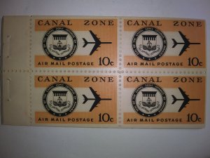 CANAL ZONE #C48 TEN CENT AIR MAIL PANE MINT NEVER HINGED BEAUTIFUL PANE