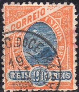 Brazil 114 - Used - 20r Sugarloaf Mountain (1897) (cv $0.80)