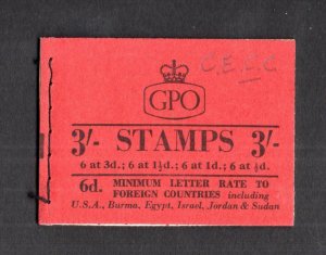 3/- BOOKLET DECEMBER 1958 Cat £35 (WATERMARKS CECC)