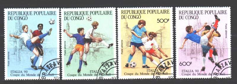 Brazzaville. 1990. 1178-81. Italy 1990 soccer World Cup. USED.