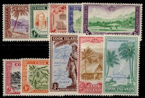 COOK ISLANDS GVI SG150-159, 1949-61 complete set, NH MINT. Cat £65.