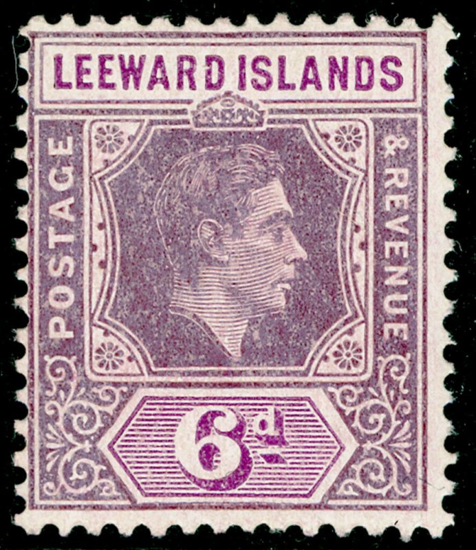 LEEWARD ISLANDS SG109, 6d dp dull purple&brt purple, VLH MINT. Cat £28. CHALKY 