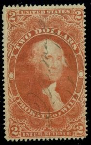 US #R83c $2.00 Probate of Will, used w/light cancel, Scott $90.00