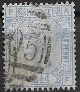 1880 Great Britain 68 2½d Victoria P17 used