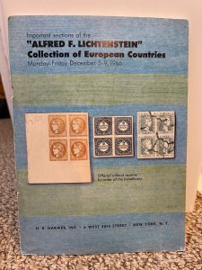 Alfred Lichtenstein (HR Harmer) Auction Catalogue EUROPEAN COUN, Dec 5-9, 1966