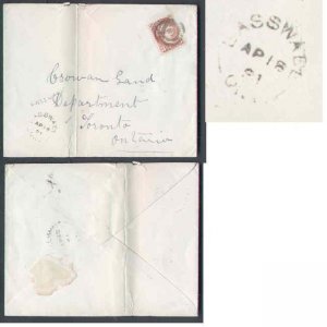 Canada-cover #8081-3c-Peterborough-Lasswade-[19.5 mm]-Ap 18 1881[new early date