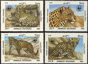 Afghanistan #1172-1175 Leopard Felines Cats 1985 Topical Stamps Postage Mint NH