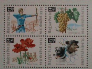 HUNGARY STAMP: SPORTS AND FLOWERS MINT NOT HING SOUVENIR SHEET