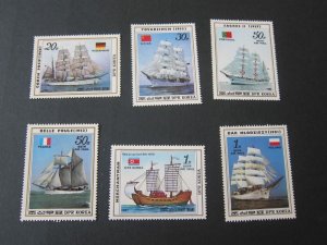 North Korea 1987 Sc 2628-33 ship set MNH