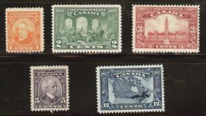 CANADA Scott 141-145 MH* 1927 Confederation set  CV$45