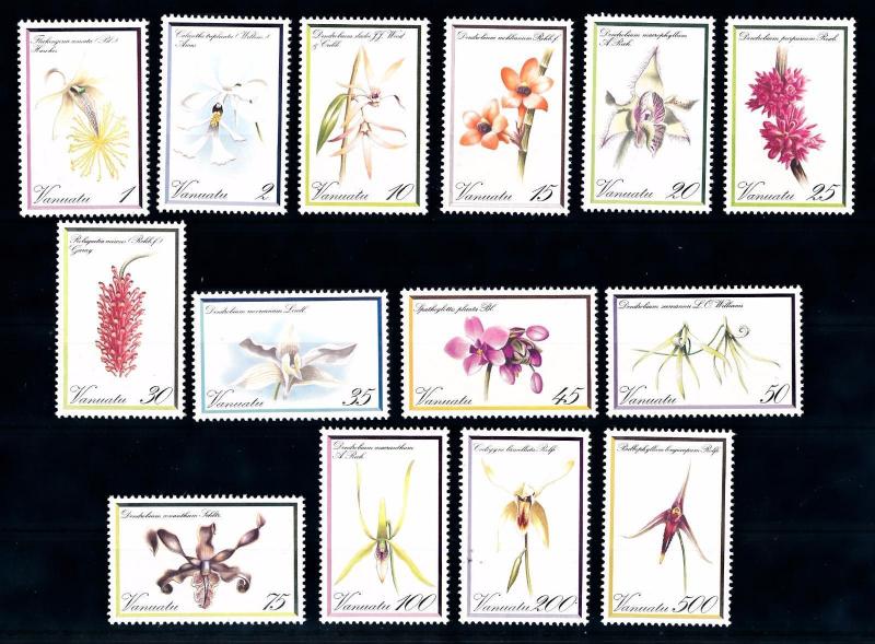 [62719] Vanuatu  1982 Flora Flowers Blumen - Orchids 14 Values MNH