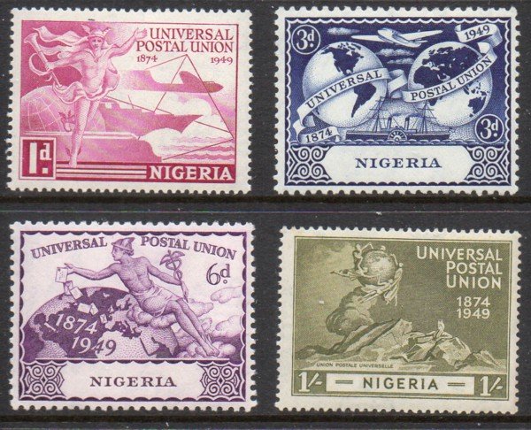 Nigeria Sc 75-78 1949 UPU Anniversary stamp set mint