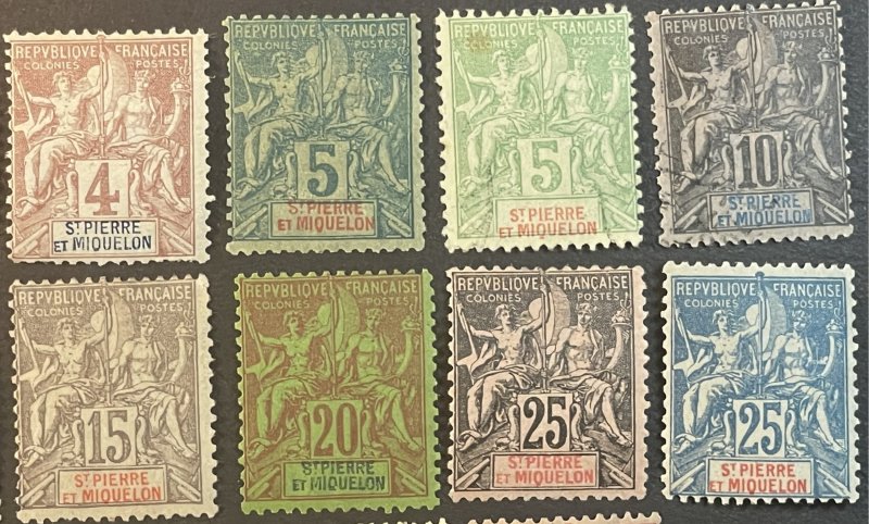 ST.PIERRE & MIQUELON # 60-78-MINT/HINGED & USED---COMPLETE SET----1892-08