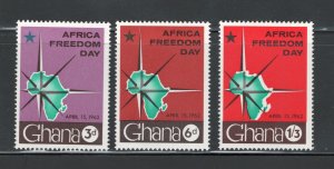 Ghana 1962 Africa Freedom Day Scott # 112 - 114 MH