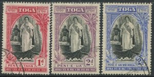 Tonga 1938 SG71-73 Queen Salote's Accession set FU