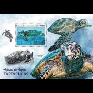 ANGOLA 2018 - Scott# 1565 S/S Green Turtle NH