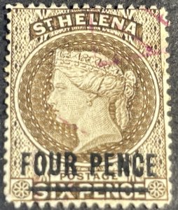 ST. HELENA # 38--USED--SINGLE--PALE BROWN--1890