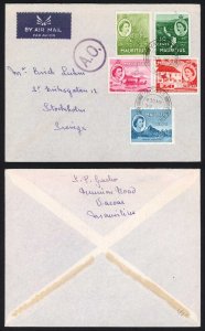 Mauritius Mixed Franking Airmail Cover from Vacoas to Stockholm