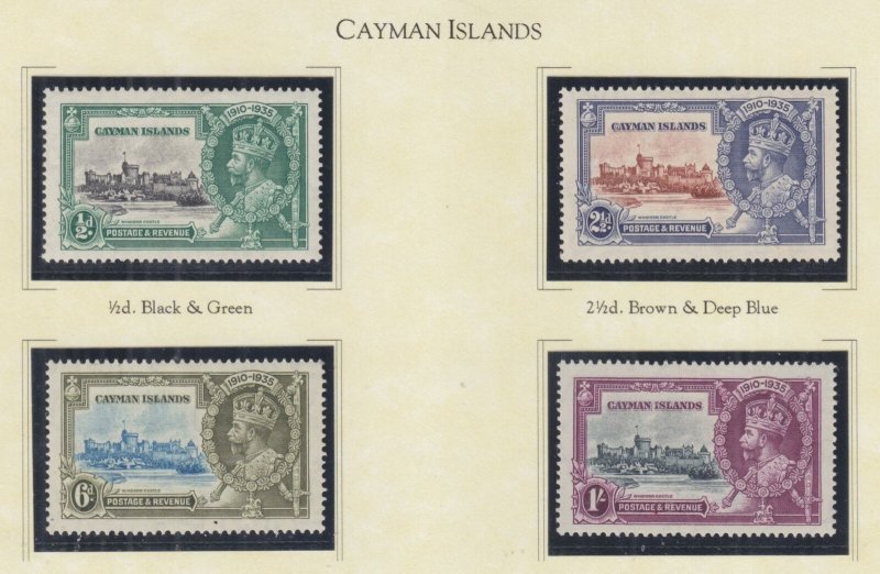 CAYMAN ISLANDS, 1935 Silver Jubilee set of 4, lhm..