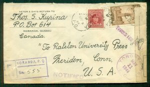 CANADA, 1944, Registered cover to U.S. with Foreign Exchange Control Tape, VF