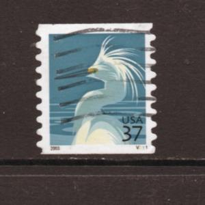 Scott# 3829 Snowy Egret P8.5 used coil single Plate # V2111