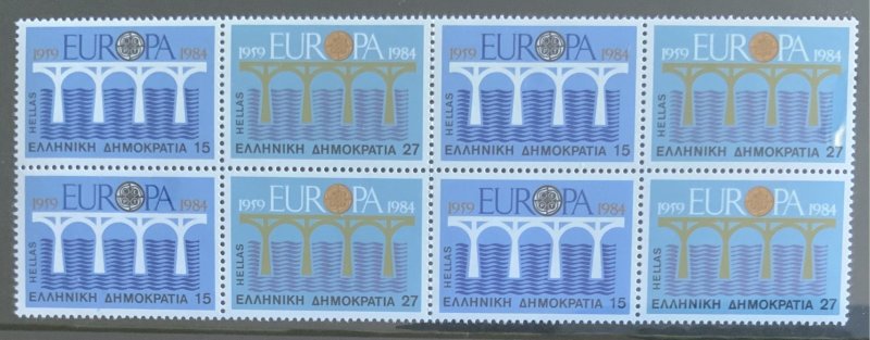 GREECE 1984 EUROPA UNMOUNTED MINT BLOCKS OF 4 SG1656/7