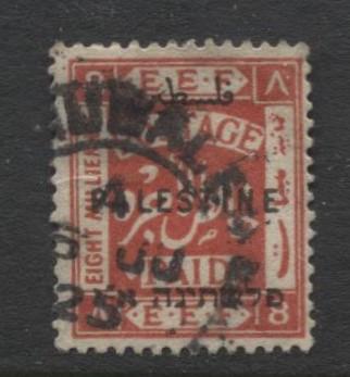 Palestine -Scott 55 - Overprinted at London - 1922- VFU - Single 8m Stamp