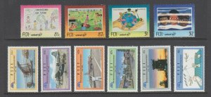 Fiji Sc 772-775, 776-781 MNH. 1996 issues, 2 complete sets, UNICEF and Aircraft