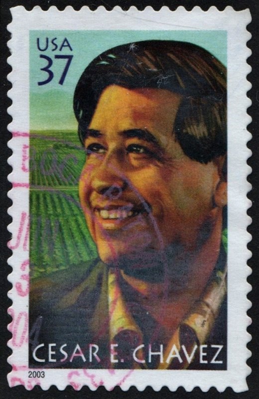 SC#3781 37¢ Cesar E. Chavez Single (2003) Used