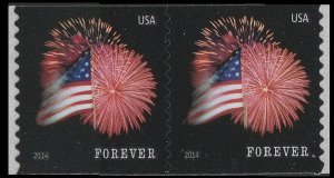 US 4868 Star-Spangled Banner forever coil pair SSP (2 stamps) MNH 2014 