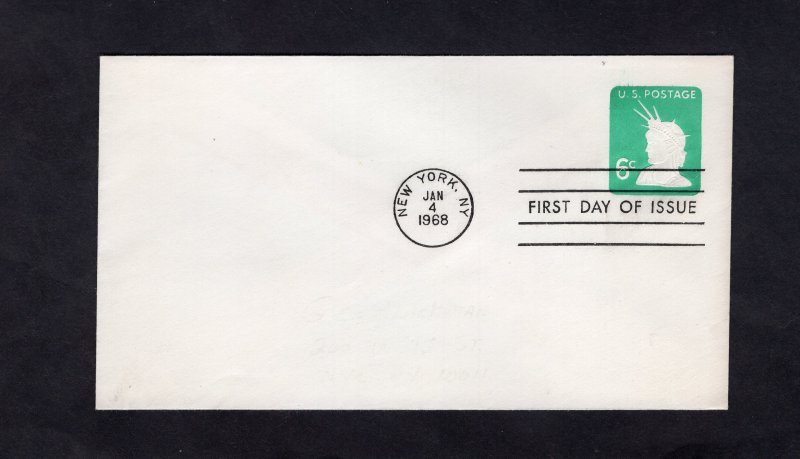 U551 Stamped Envelope, FDC no cachet address erased